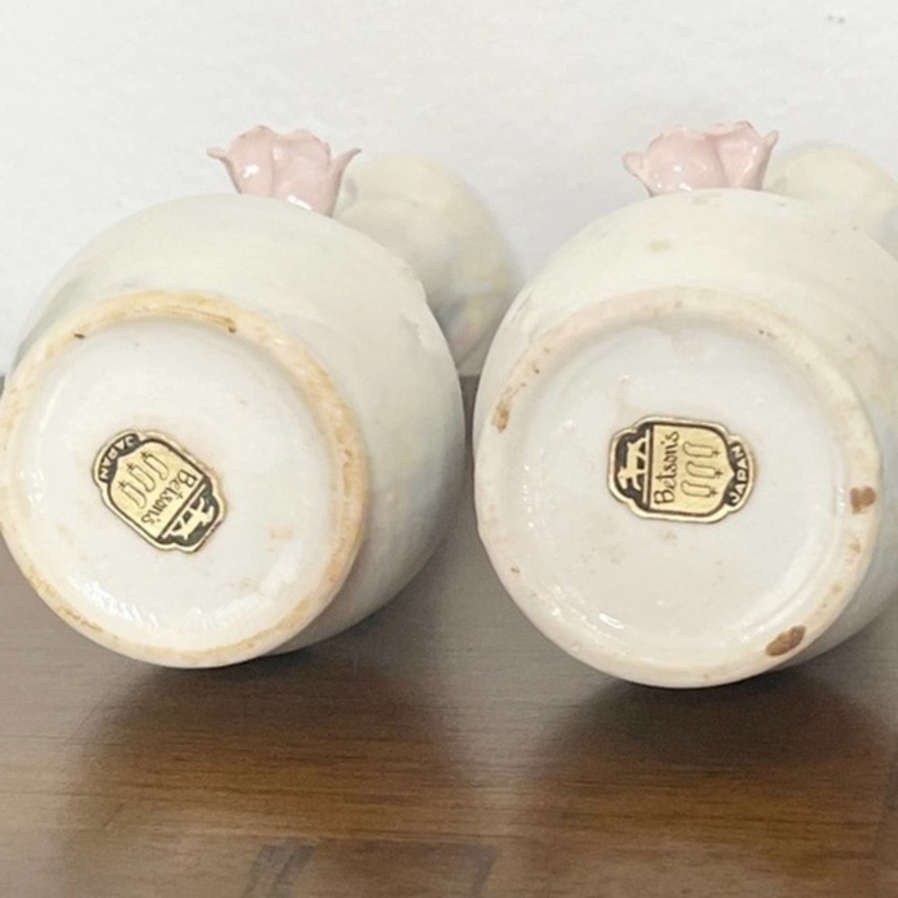 Vintage Betson’s Luster Pink Rose Bud Vase Set of 2 - Picture 6 of 8